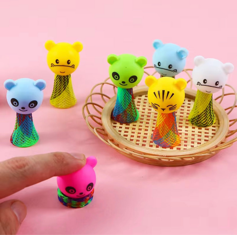 Kids Spring Bouncing Launcher Toy, Set of 5 in abs plastic, product photograph