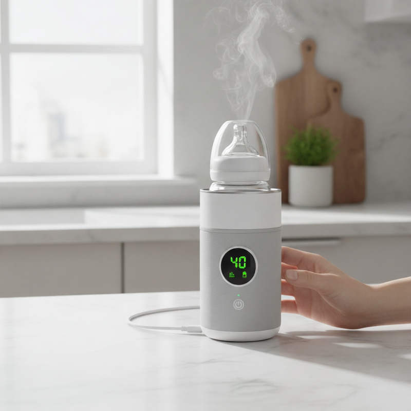 Rechargeable Portable Bottle Warmer in bpa-free plastic, product photograph