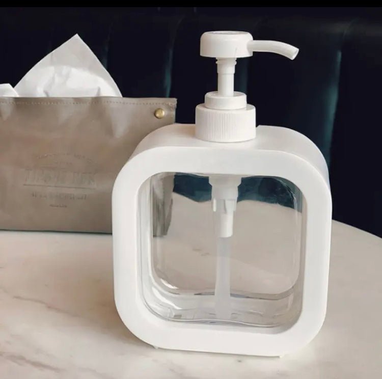 Refillable Hand Pump Soap Dispenser in frosted glass, product photograph