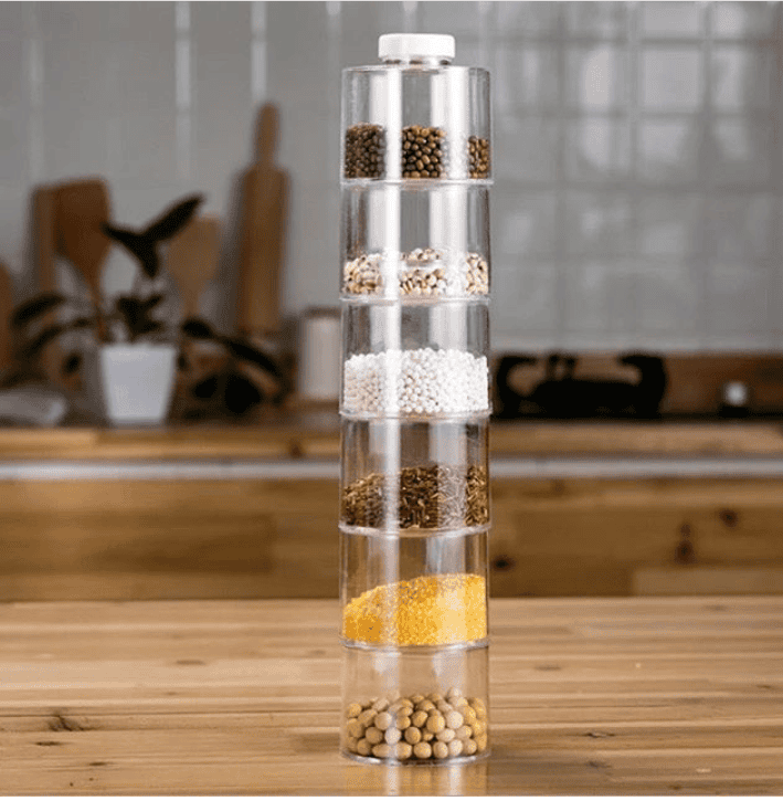 Stackable Spice Storage Tower in borosilicate glass, product photograph
