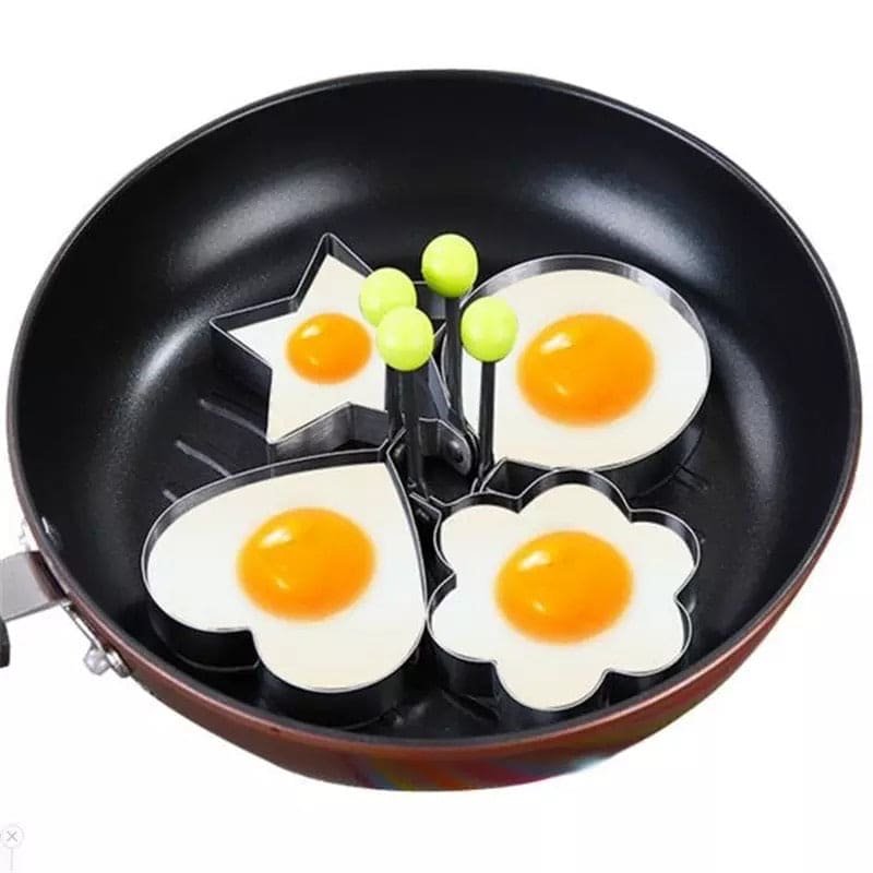 Stainless Steel Fried Egg Mould Set in stainless steel, product photograph