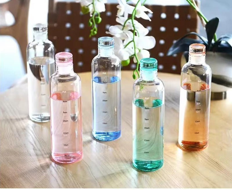 Time-Marked Motivational Water Bottle in tritan, product photograph