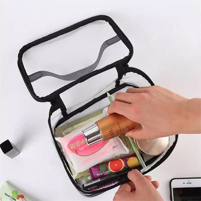 Transparent Zip Toiletry Bag in tpu-coated, product photograph