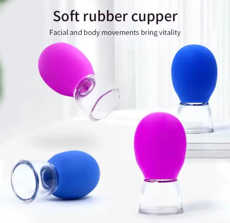 Vacuum Facial Cupping Therapy Set in medical silicone, product photograph